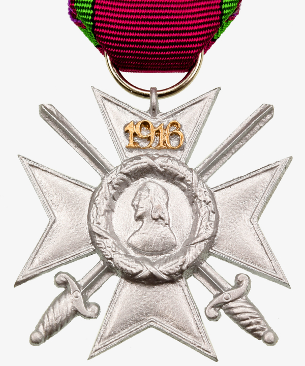 Sachsen Silbernes Verdienstkreuz mit Schwertern 2.Form mit Jahreszahl 1916